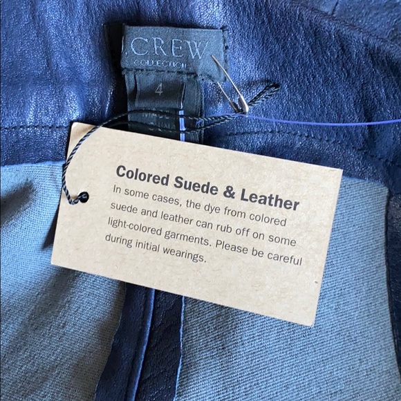 NWT J.Crew Navy Blue Leather Leggings Size 4 - Picture 5 of 6